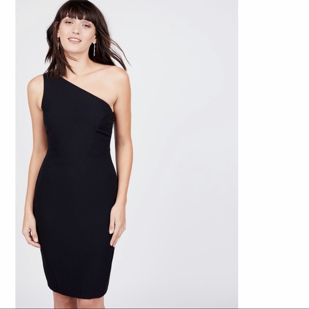 Vince Camuto, (Size 10) One Shoulder, Fitted Little Black Dress